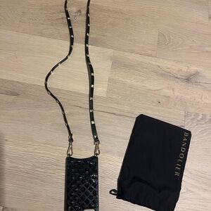 Bandolier Black Pyramid Phone Crossbody and strap
